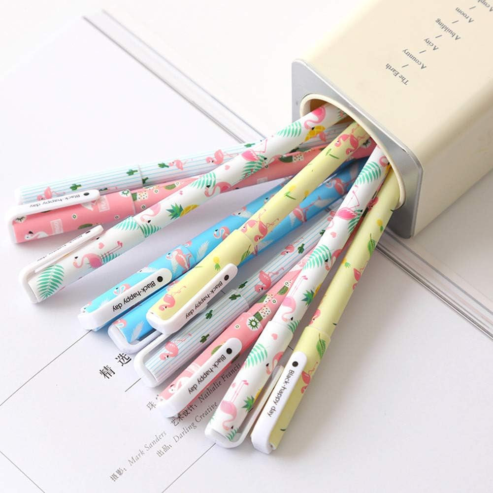 Colorful Gel Ink Pen Set for Women - 10-Piece Multicolor Roller Ball Pens Featuring Unicorn and Flamingo Designs, Ideal for Kids, Girls, Students, and Teens (0.5 mm)