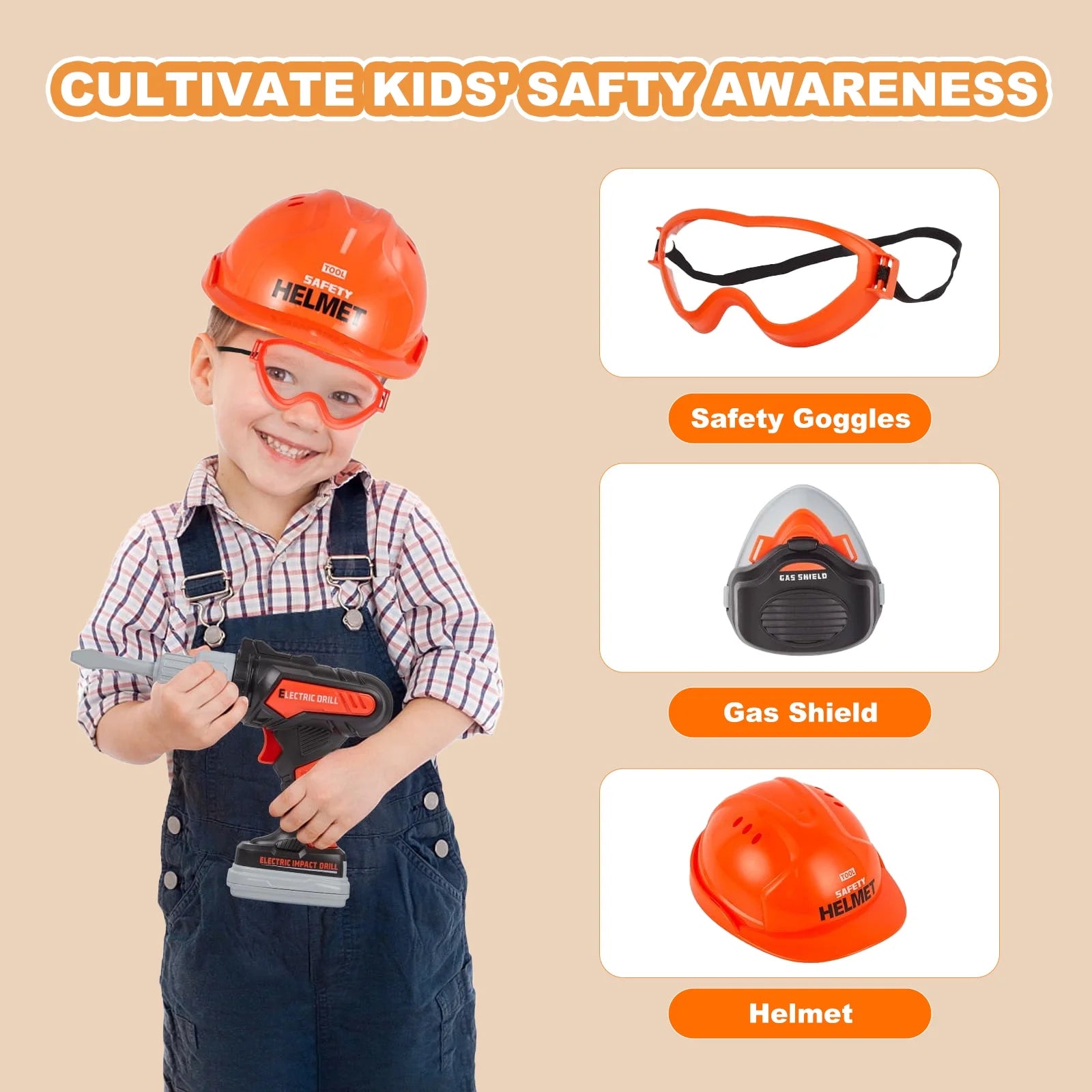 Ultimate 32PCS Kids Tool Set - Fun Pretend Play with Electronic Drill & Construction Kits - Perfect Christmas Gift for Ages 3-8!