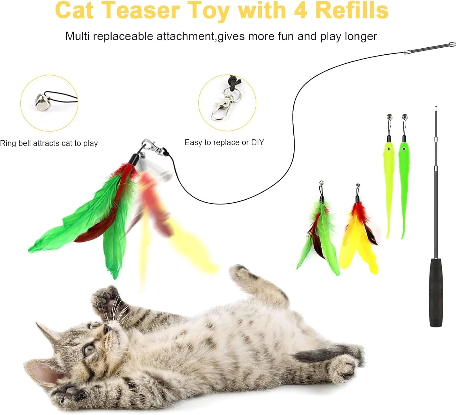 Ultimate 34-Piece Cat Toy Set - Interactive Tunnels, Wands & Catnip Teasers for Endless Fun!